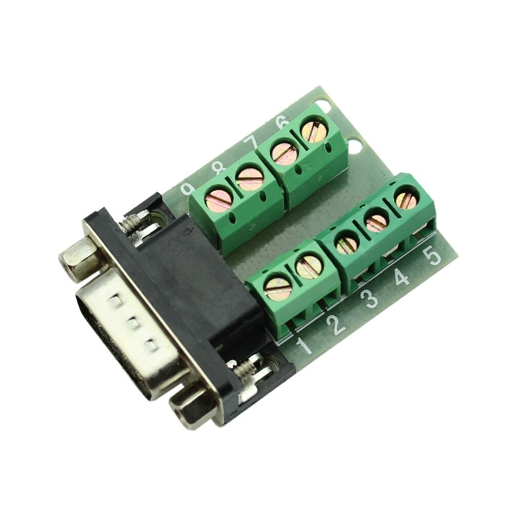 RS232 Serial to Terminal DB9 Male Adapter Connector Signals Terminal Module
