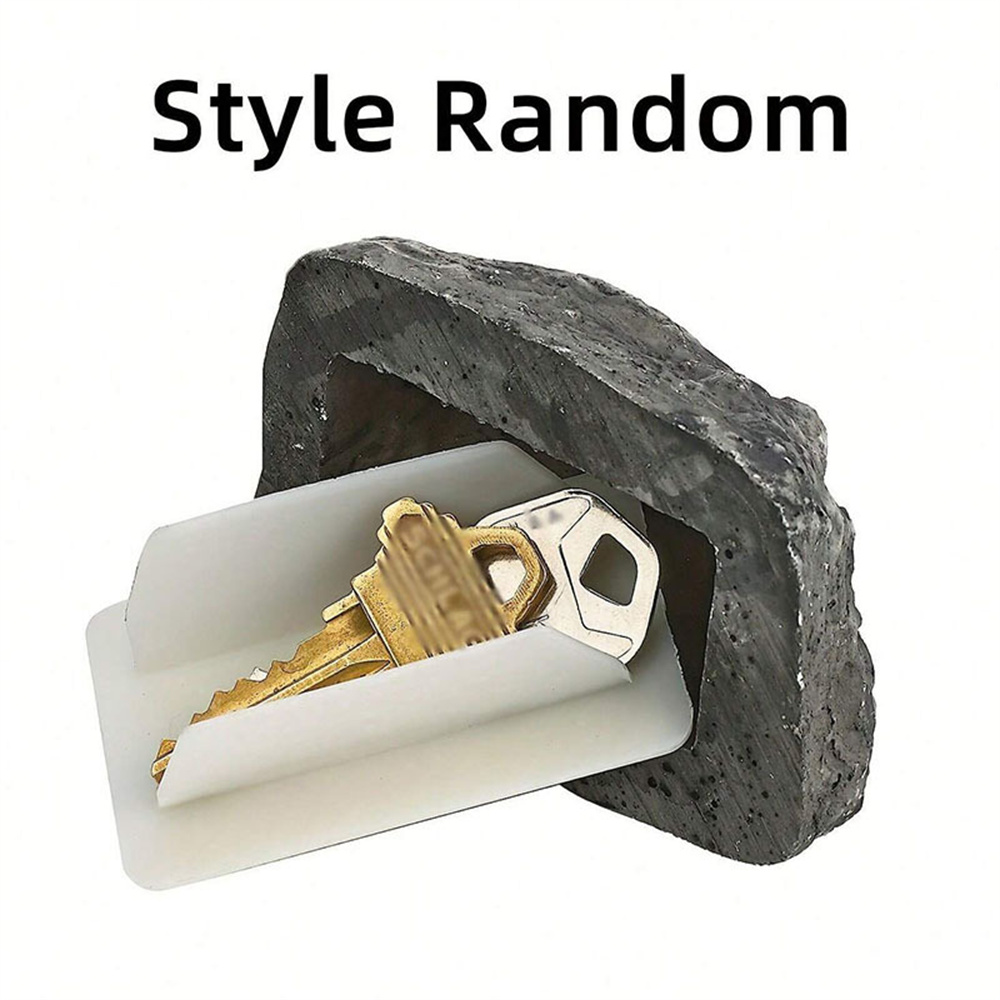 Rectangle Stocked Storage Box for Outdoor, Spare Key House, Safe Hidden Hide, Security Rock Stone Case, Sundries Key Box: Default Title