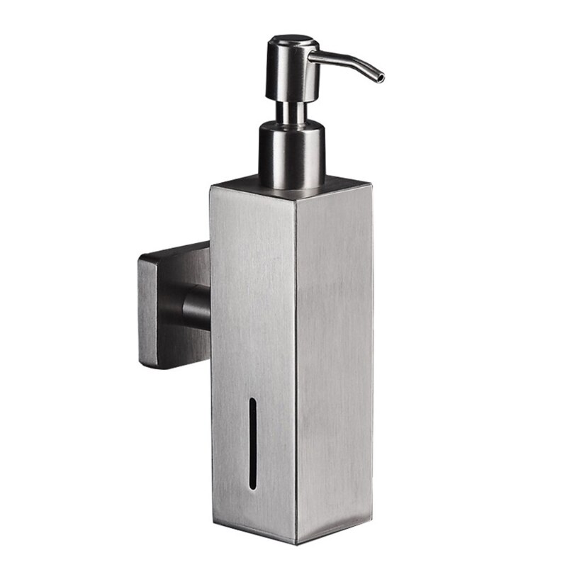 Distributeur de savon mural en acier inoxydable, finition Nickel brossé, boîte de salle de bains, conteneur de shampooing, distributeur de savon de 200ML: B
