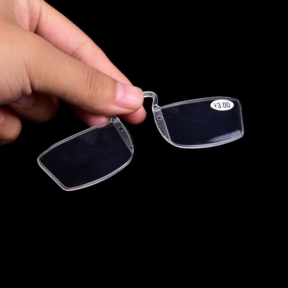 1Pc +1 +1.5 +2 +2.5 +3 No Frame Clip On nose Reading Glasses Older Mirror Nose Clip Mini Small Eyeglasses