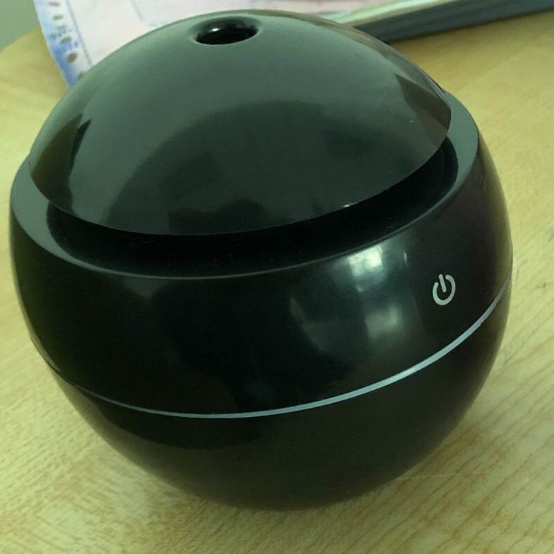 Essential Oils Difuser USB Air Humidifier Ultrasonic Wood Grain LED Light Electric Aroma Diffuser Home Aromatherapy Mist Maker: Black