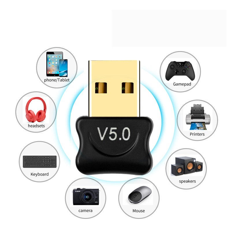 Bluetooth 5.0 Adapter USB Bluetooth Transmitter for PC Computer Receptor Laptop Earphone Audio Printer Data Dongle Receiver
