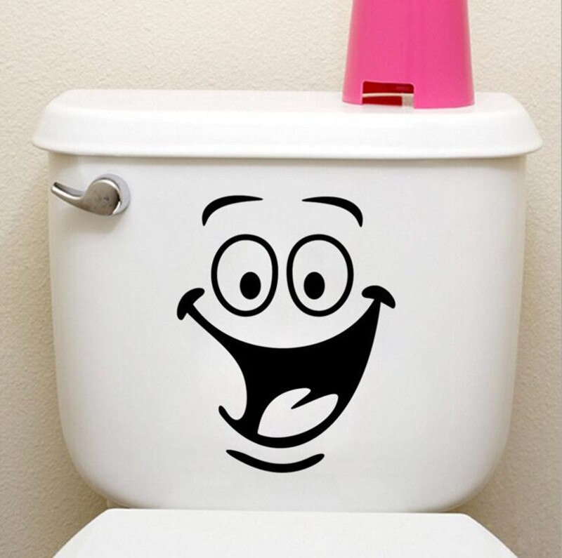 Cartoon Smile Face Big Mouth Toilet Stickers Wall Sticker DIY Bathroom Home Decor Removable Wall Art PVC Wall Decals