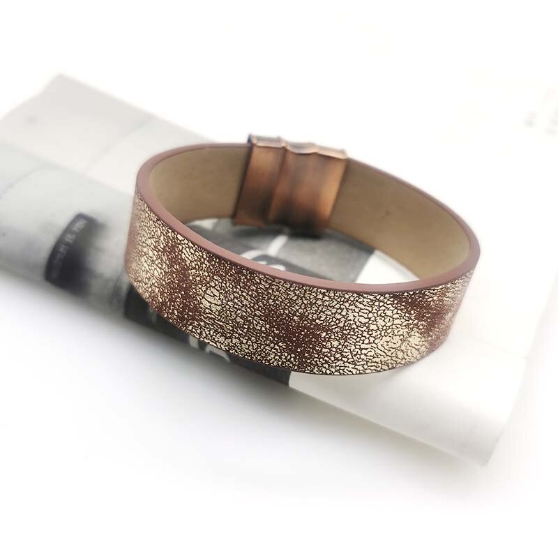 Totabc vintage mão feminina pulseira de couro pulseiras masculino arco-íris magnético encantos pulseira festival jóias presente pulseiras