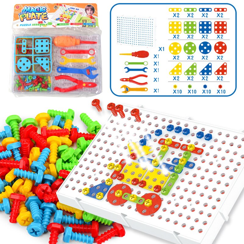 freundlicher Schraube murmeln Rätsel Spielzeug vorgeben abspielen Werkzeug Bohrer Demontage Montage freundlicher Bohrer 3D Puzzle Spielzeug Für Jungen Pädagogisches Spielzeug: Ursprünglich Titel
