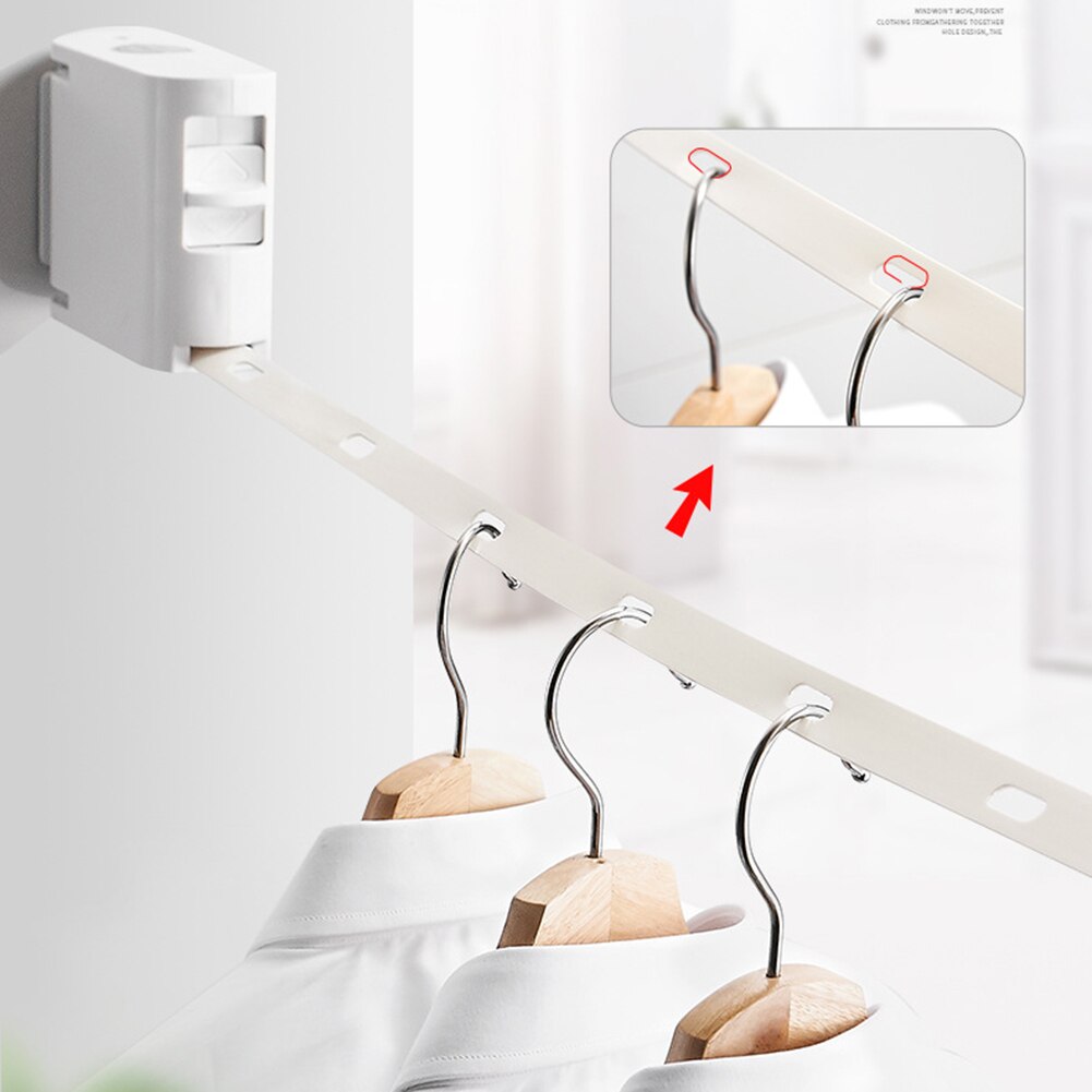 4.2m Indoor Invisible Clothesline with Hanger Hole Retractable Drying Rack Rope Balcony Clothes Line No Drilling Required#38