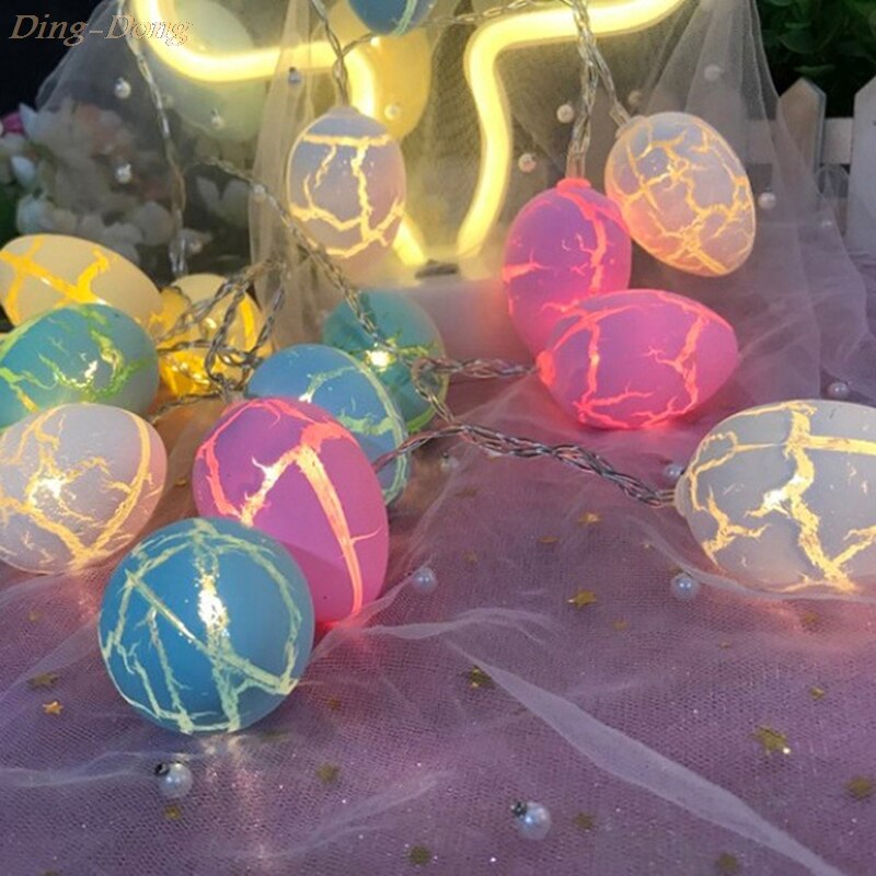 10 LED Lights Easter Party Decor Home Table Centerpiece Easter Eggs Wooden Craft