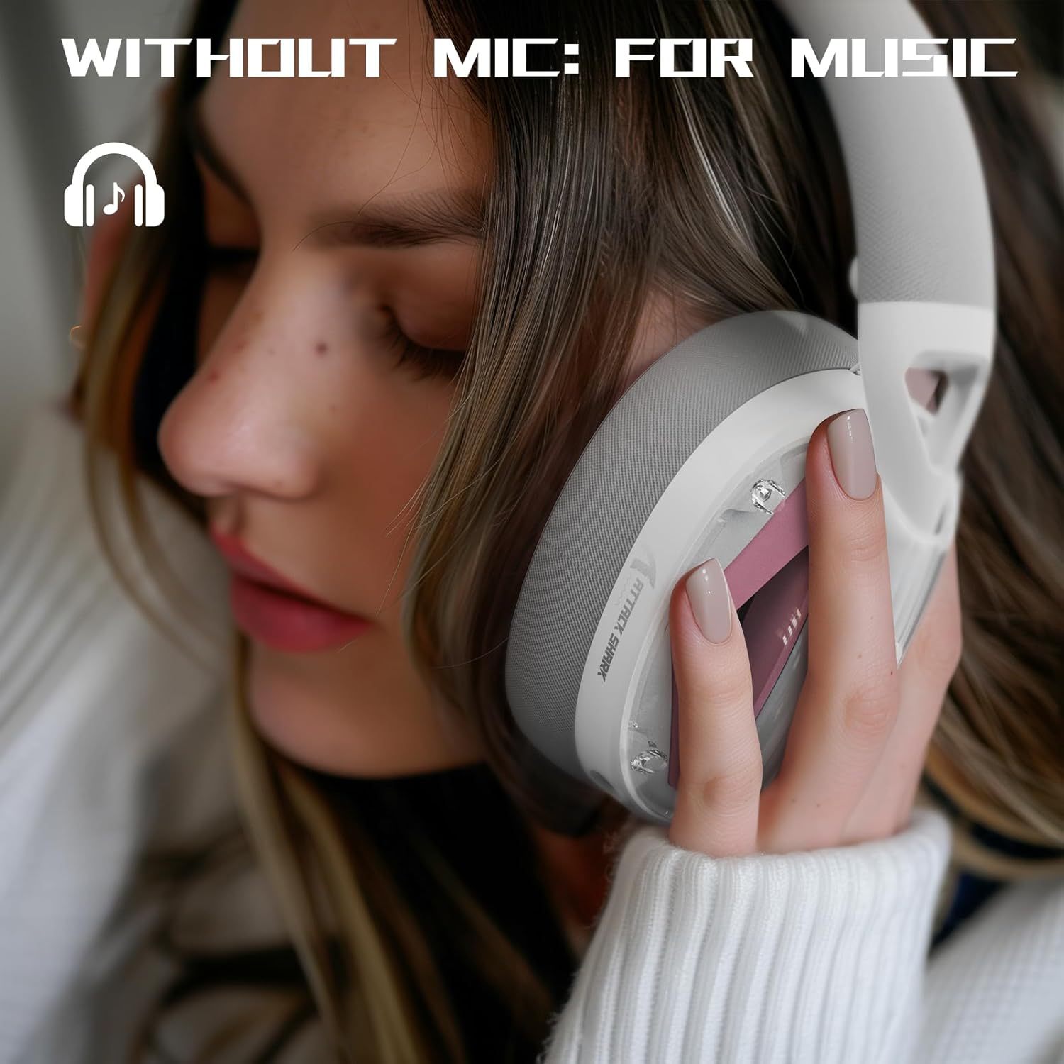 Trójtrybowy zestaw słuchawkowy do gier Attack Shark L60, lekki 230 g, mikrofon z możliwością podłączenia, tuba 40 mm, wyraźne połączenia, do komputera PC/PS5/PS4/Switch