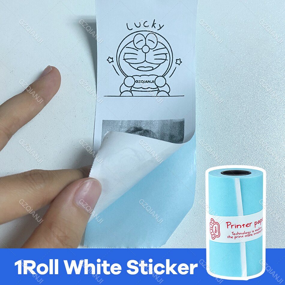 Thermal Label Printer Notes Paper Roll White Color Sticker for Photo Printer 57*30mm Peripage A6 A8 Paperang P1 P2 Poooli Print: 1 White Sticker