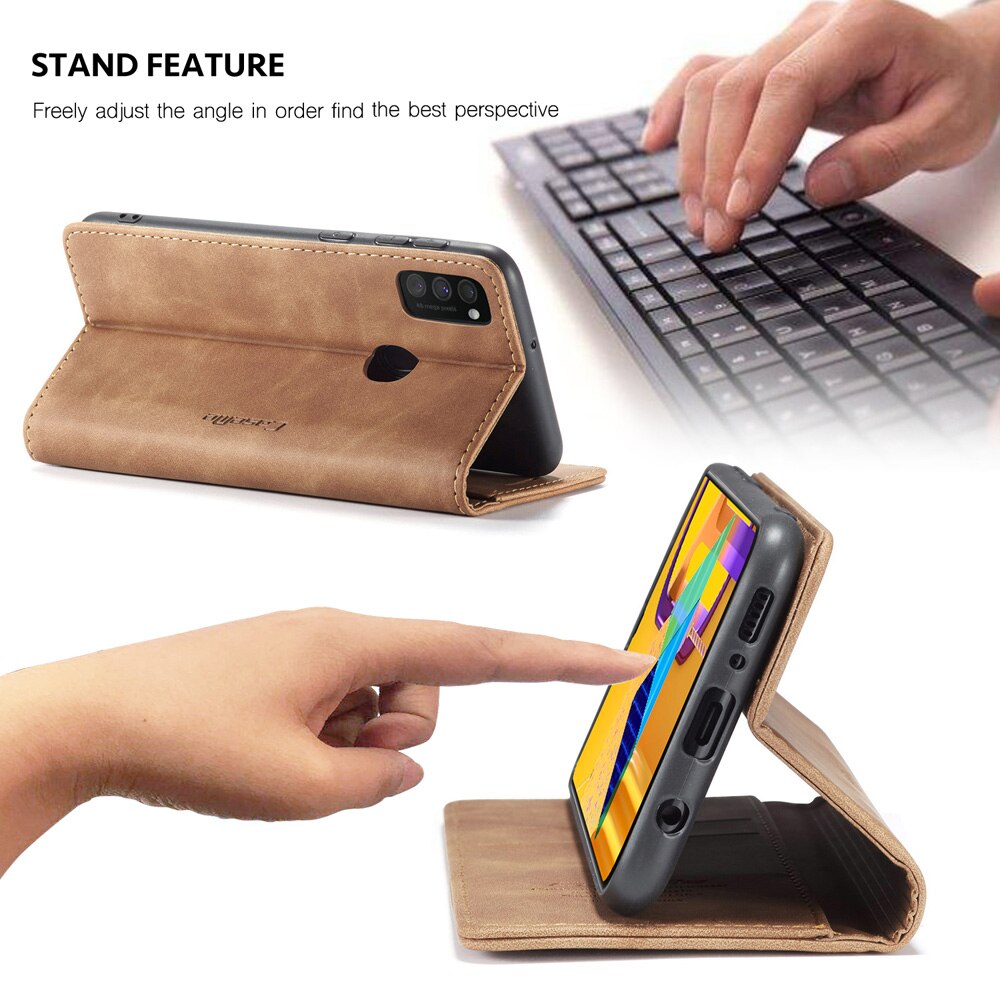 Magnetische Wallet Leather Flip Case Voor Samsung Galaxy M30S M21 Retro Coque Boek Matte Cover
