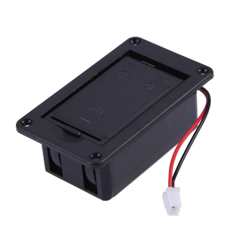 1pc 9V Contenitore di Batteria Della Copertura di Caso di Supporti Per Chitarra Basso Pick-Up Nero