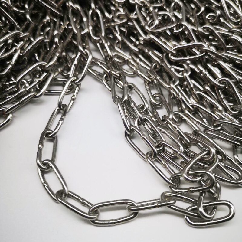 Ordinary 304 Stainless Steel 4mm Diameter 5 Meters Long Link Chain Lifting Chain Industry Welded Binding Chain