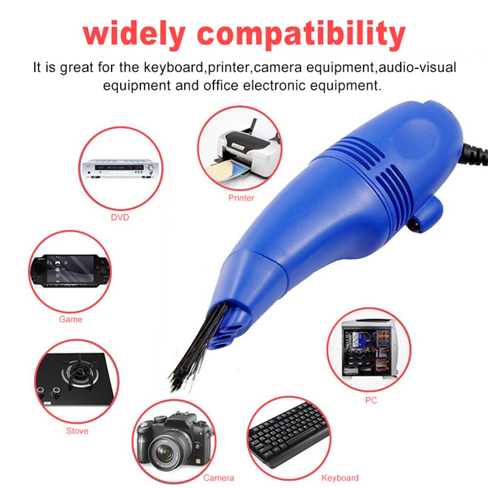 Mini USB Soft Computer Laptop Vacuum Cleaner Keyboard Gaps Cleaner Dust Removal Brush Cleaning Tool Small Suction Brush