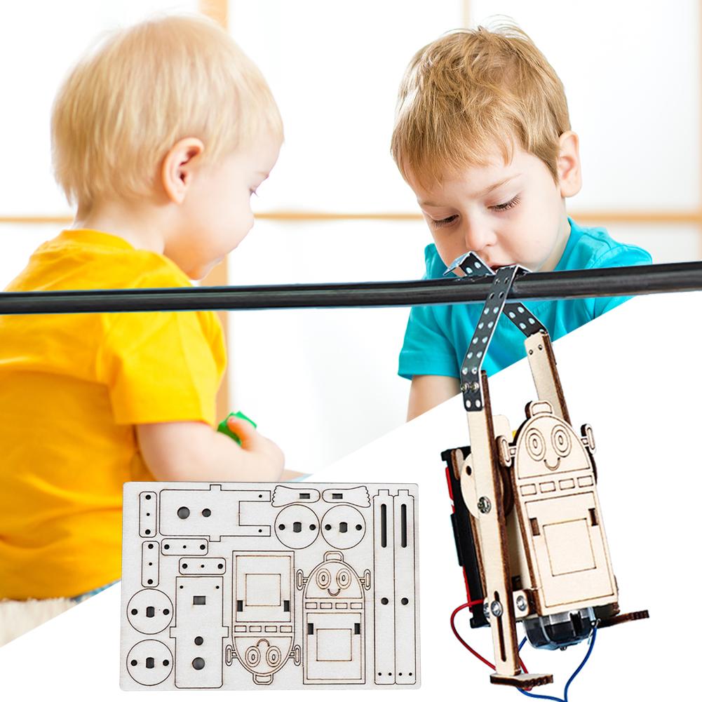 DIY Electric Robot Rope Climbing Kids Science Discovery Toys STEM Education Physics Experiment Kit School Project Art Craft Toy