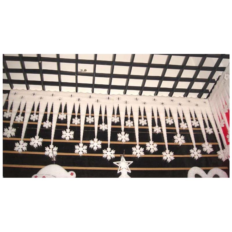 2 stks/partij Kunstmatige Witte Sneeuwvlok Sneeuw Ijs Strip Party Window Overwaarde Sneeuw vlok Decoratie Xmas Decor Ornament