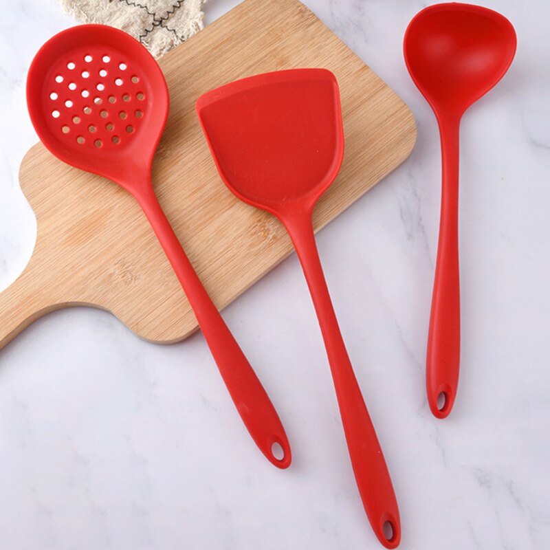 Silicone Kitchenware Cooking Utensils Set Non-stick Cookware Spatula Beaters Handle Kitchen Cooking Tool Set