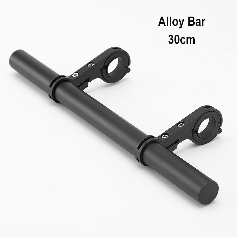 Soporte extendido para manillar de bicicleta de montaña, soporte de expansión de luz delantera de aluminio, extensor de Ciclismo de Carretera, 10/20/30cm: Negro