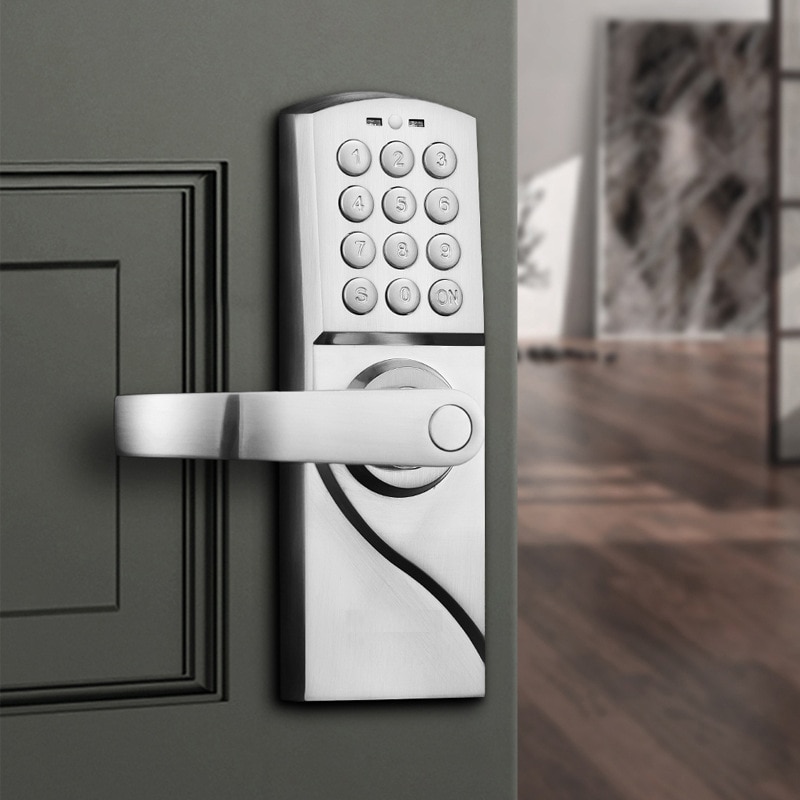 Electric password Code Door Lock Smart Digital Keypad lock with mechanical key for indoor wooden door