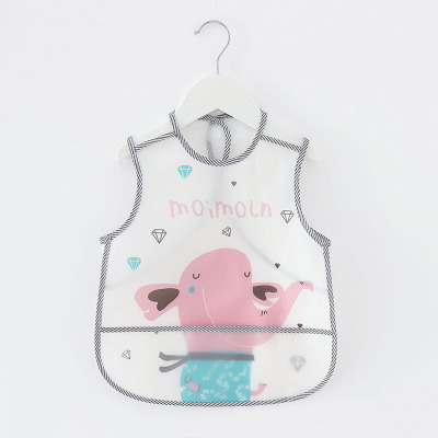 ideacherry Baby Bibs Lovely Cartoon Animals Pattern Infant Bib Waterproof EVA for Children All Season Shorts Sleeve Feeding Bibs: C