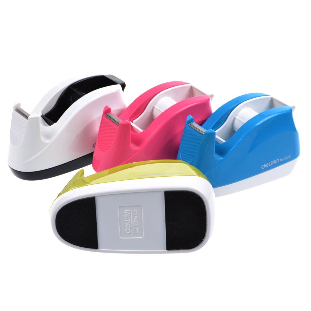 Heavy Duty Tape Dispenser ,Weighted Base, Nonskid Pad for One-hand Dispensing Color Random