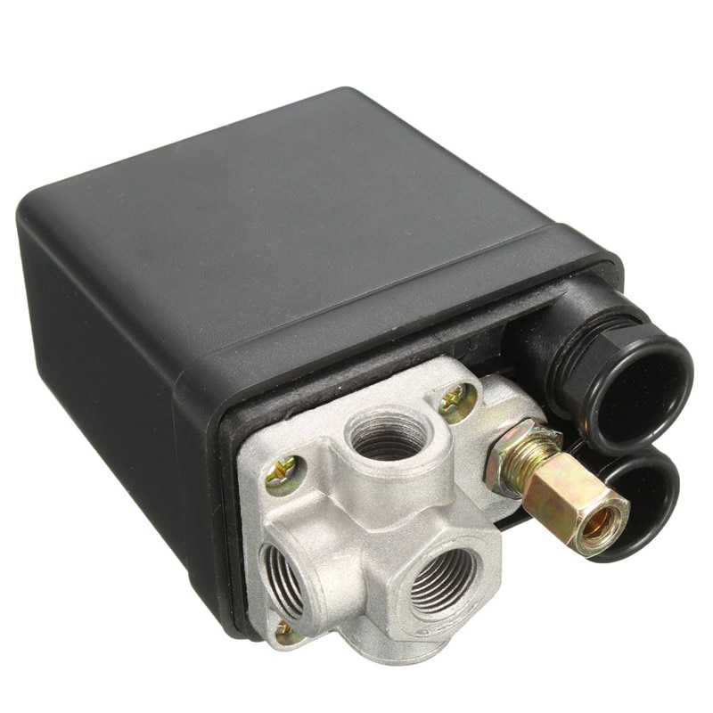 7.25-125 PSI Small Air Compressor Pressure Switch Control 15A 240V/AC Adjustable Air Regulator Valve Compressor Four Holes