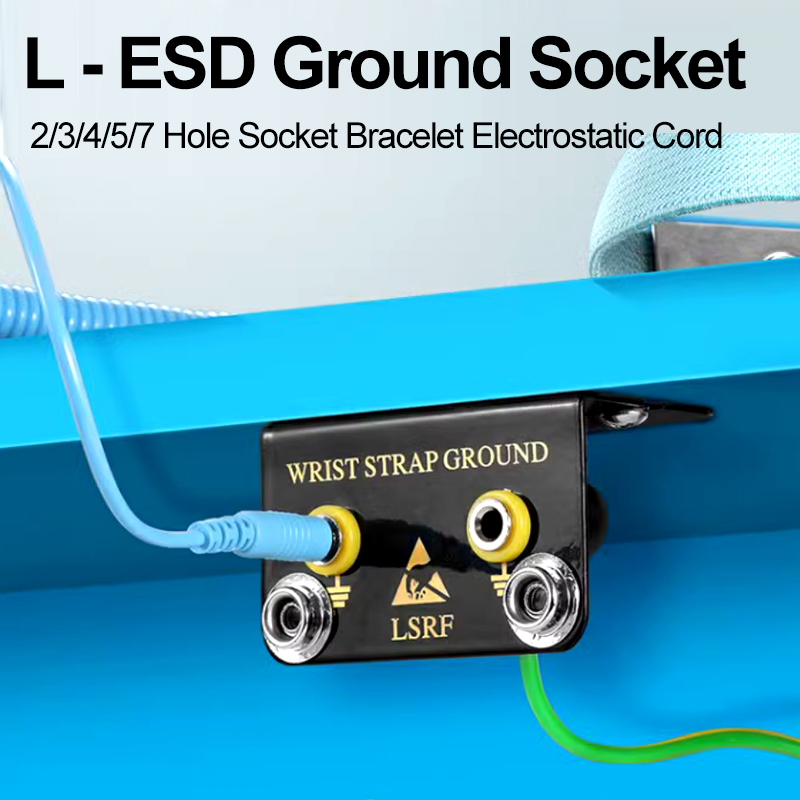 Anti Static ESD Ground Socket L Shaped 2/3/4/5/7 Hole Banana Plug AntiStatic Wrist Strap Wire Electrostatic Cable