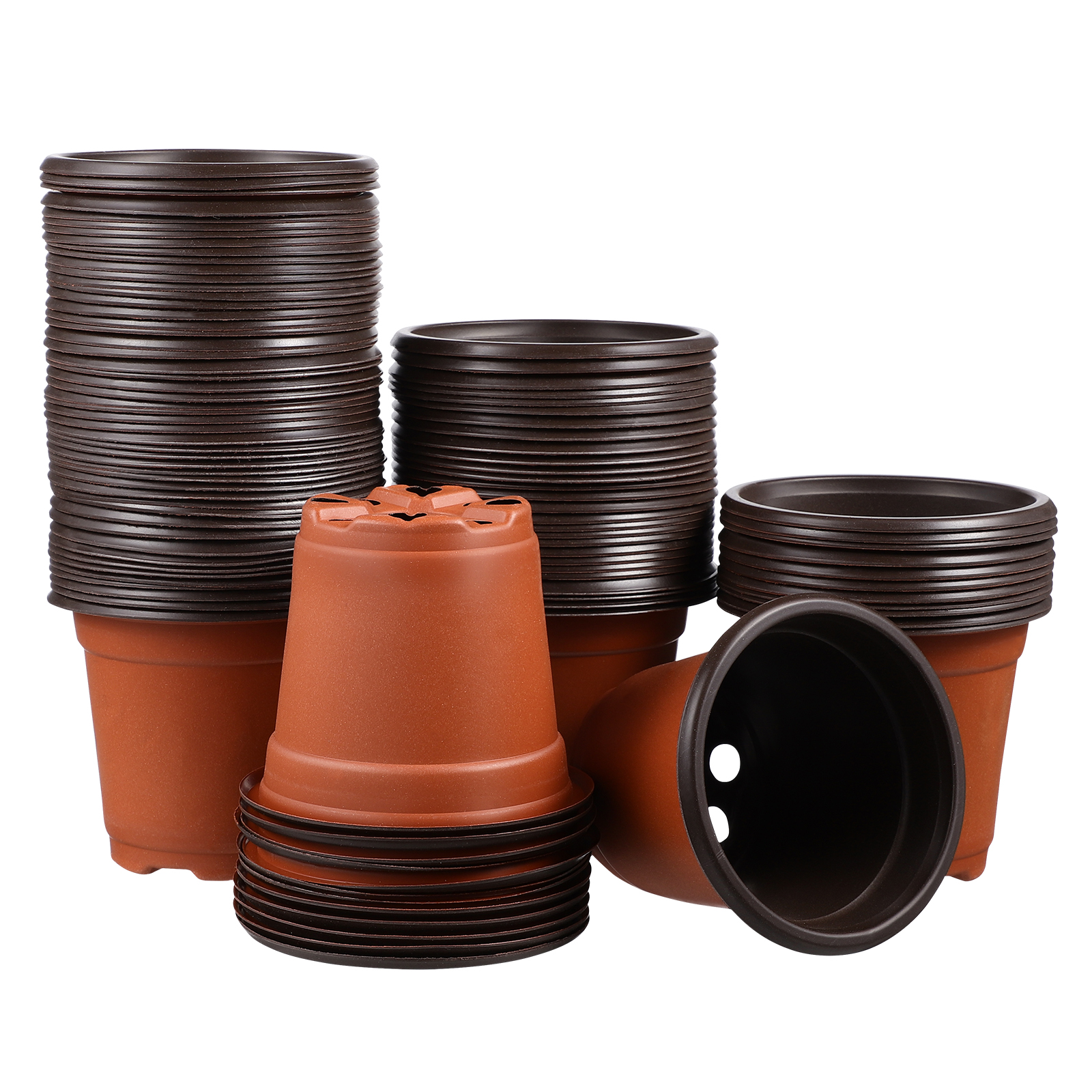 100 stk. plastik urtepotter minimalistiske beholdere drænhul til skrivebord bogreol balkon haveplanter letvægts