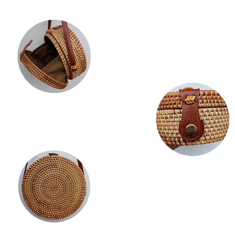 Auau-vrouw rotan gebreide tas stro tas schoudertas