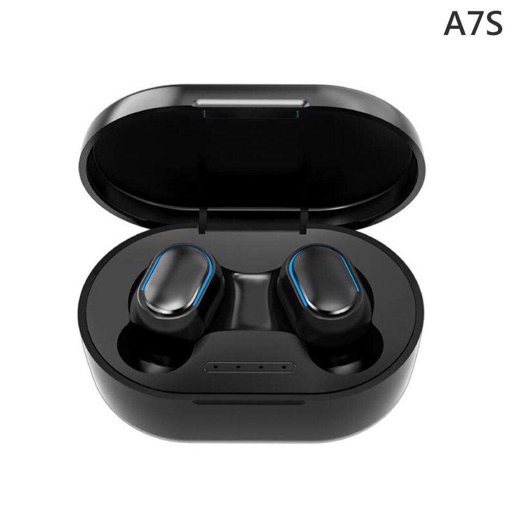 A7s/e7s bluetooth 5.0 trådløse øretelefoner ipx 7 vandtætte 9d stereo sports øretelefoner: Sort