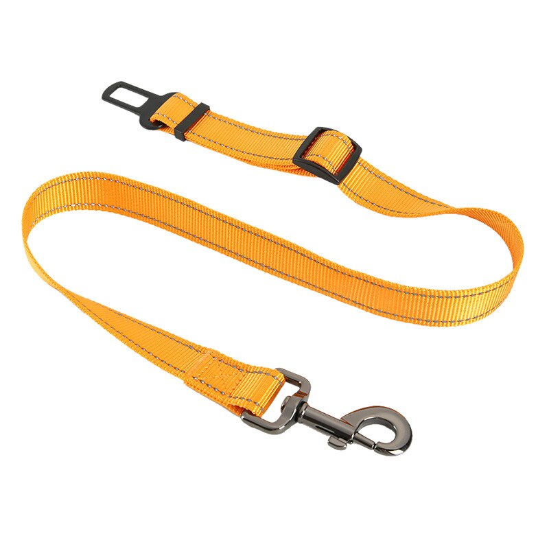 Verstelbare Hond Kat Autogordel Huisdier Autogordel Leash Voor Honden Reizen Tractie Kraag Harness Hondenriem Clip huisdier Product: Webbing Orange