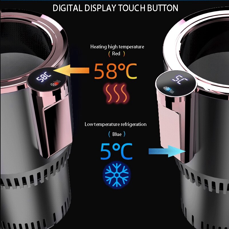 Dc12v auto verwarming koelbeker 2- in -1 auto kantoor beker warmer koeler slimme auto beker mok houder koeldrank drank blikjes