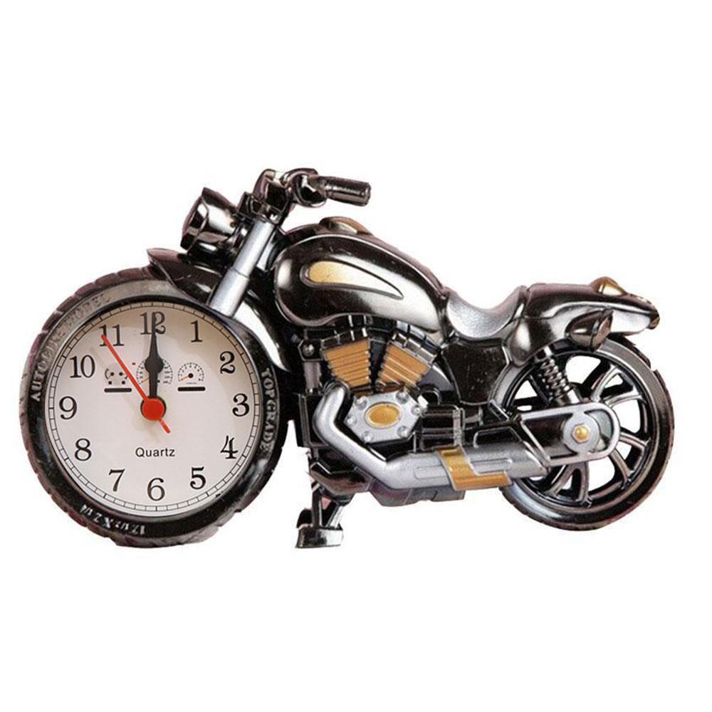 Motorcycle Motorbike Pattern Alarm Clock Desk Clock Home Birthday Cool Clock (Wheel Type was Randomly)
