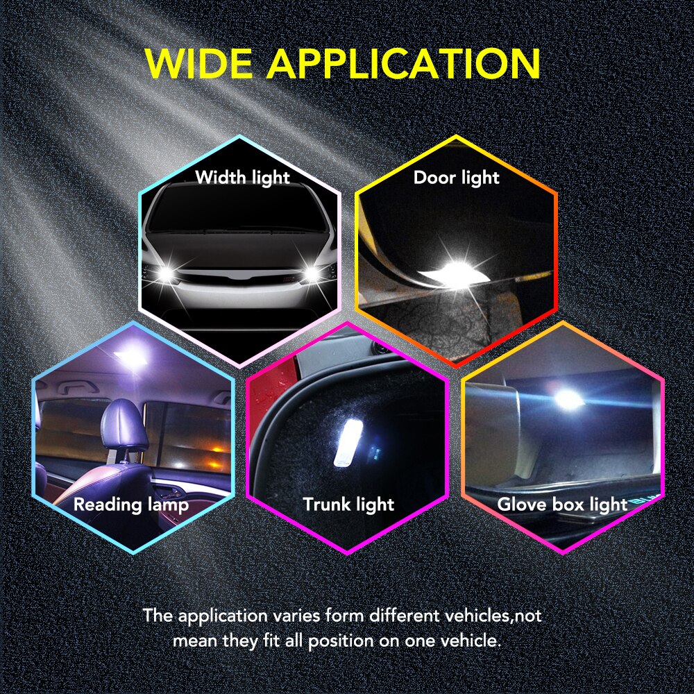 2 uds T10 W5W bombillas LED Interior del coche luz de estacionamiento para peugeot 206, 207, 208, 307, 308, 407, 408, para citroen c4 c5 c3 C4L