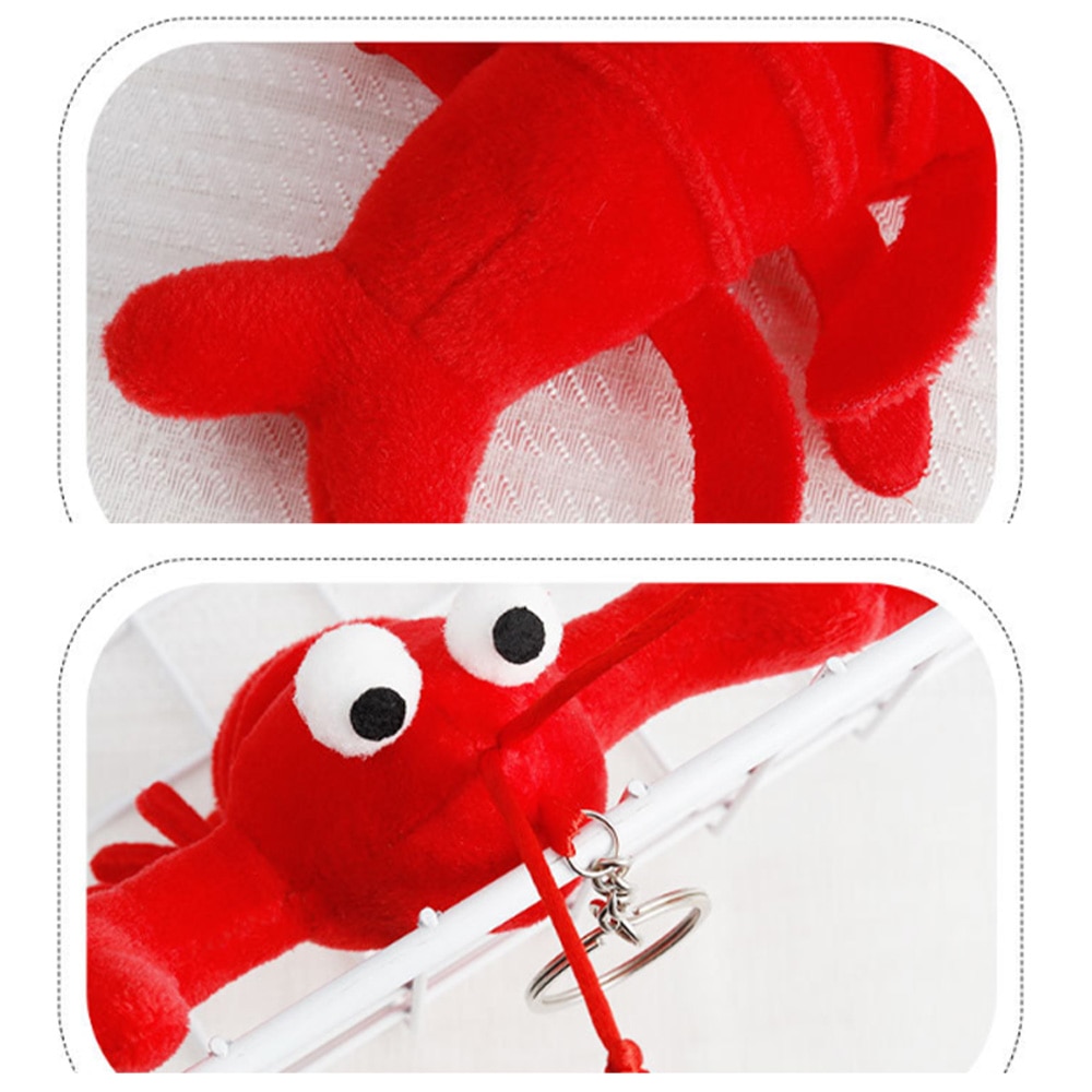 Sac d'école sac à dos accessoires étudiants porte-clés Pendan drôle en peluche PP Contton jouets émulationnels écrevisse