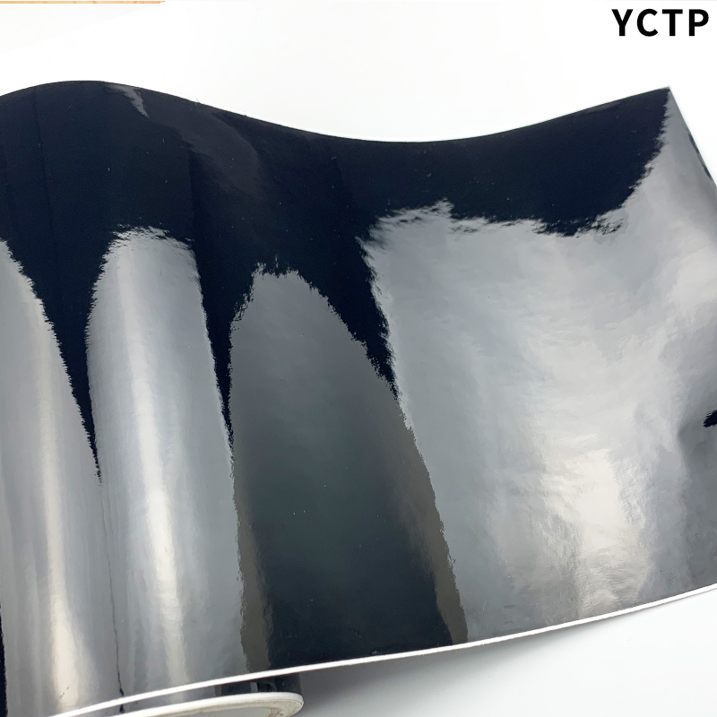 Super brilhante preto carro vinil envoltório filme adesivo preto auto adesivo vinil bolha livre console automático computador portátil capa de pele: S