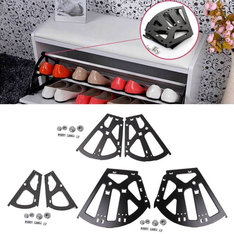 1 Pair Shoes Cabinet Hinges Flip Frame Hidden Movable Turning Rack Over Fittings