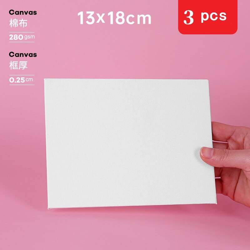 Various size oil painting board white blank square artist canvas oil painting board acrylic paint oil canvas board art supplies: 13x18cm (3pcs)