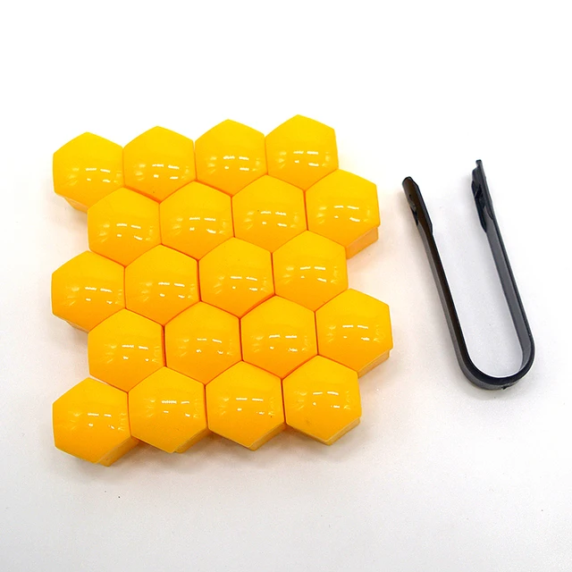 Auton pyöränmutterin pultin suojus 20 kpl 17/19/21mm suojusta suojakorkit pultin suojukset ulkokoristeet suojapultti vanteet ruuvit tulppa: M12 x 1.5 / Keltainen