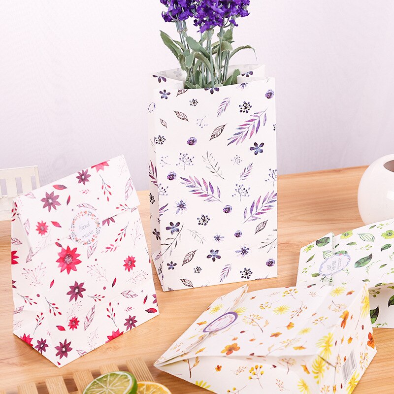 12 stks Wrap Opslag papieren zak natuurlijke bloem geschenkverpakkingen verjaardagsfeestje snoep holding