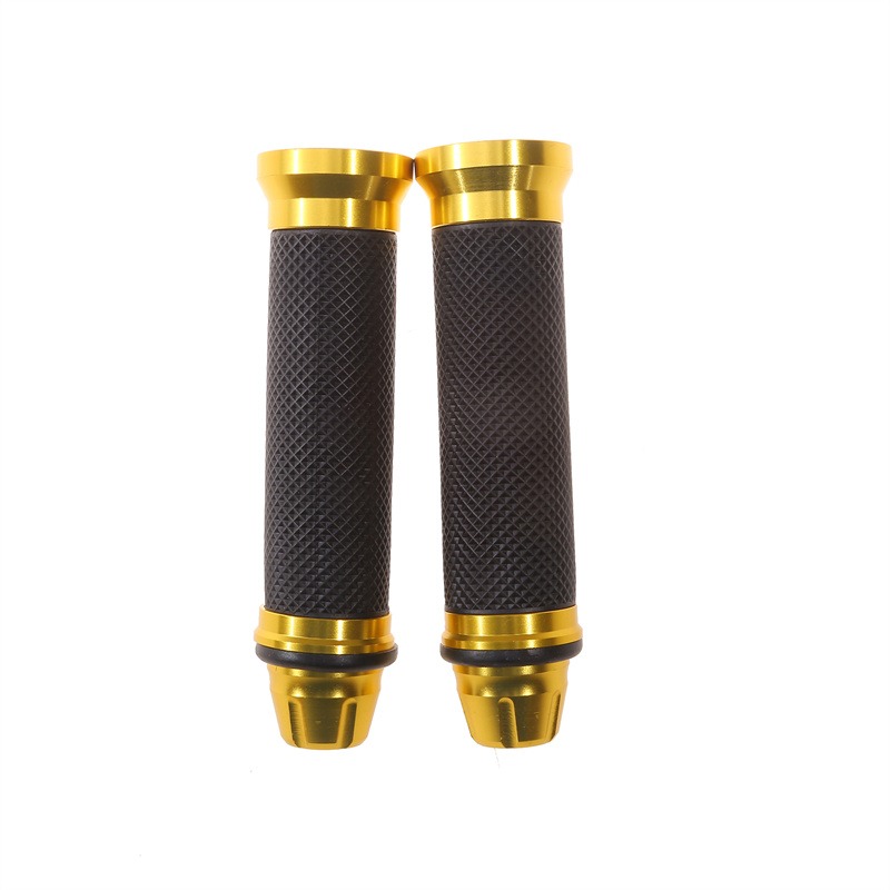 1-Pair Anti-Slip Motorcycle Handle Grips Rubber Bicycle Mountain Bike Comfortable Handlebar Replacement: Champagne