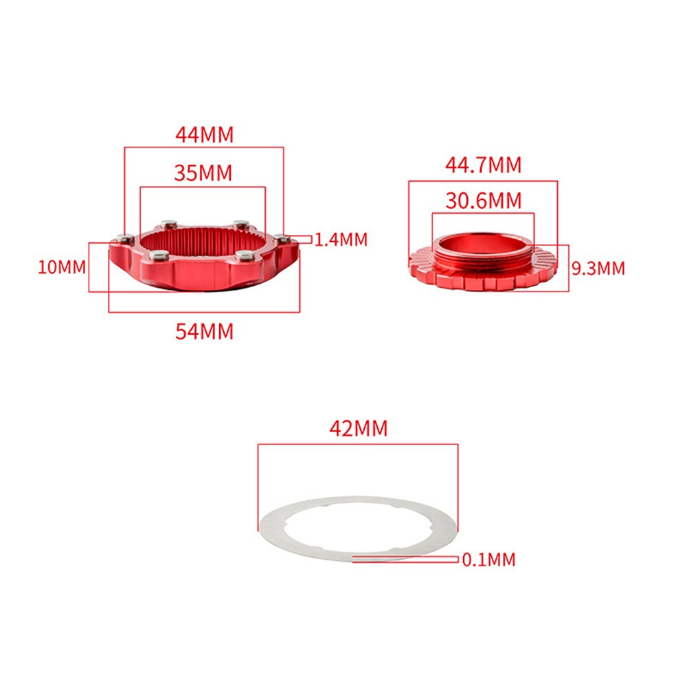 Accessoires de cyclisme pour frein à disque en alliage d'aluminium, pièces de vélo, moyeux de verrouillage central, adaptateur de verrouillage central, siège de Conversion