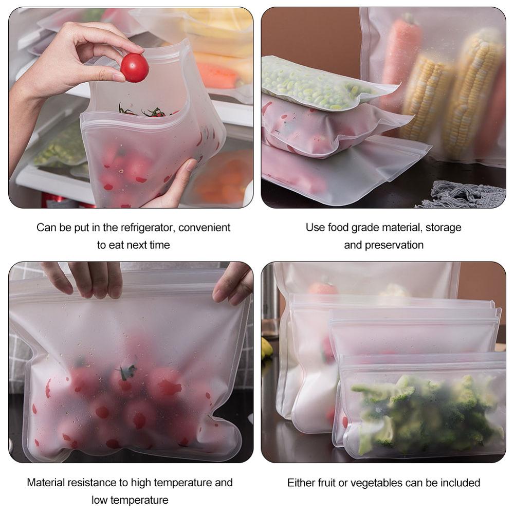 12PCS Reusable Food Preservation Bags Sealable Refrigerator Food Storage Bags Fruit and Vegetable Sealed Bags Food Packaging Bag