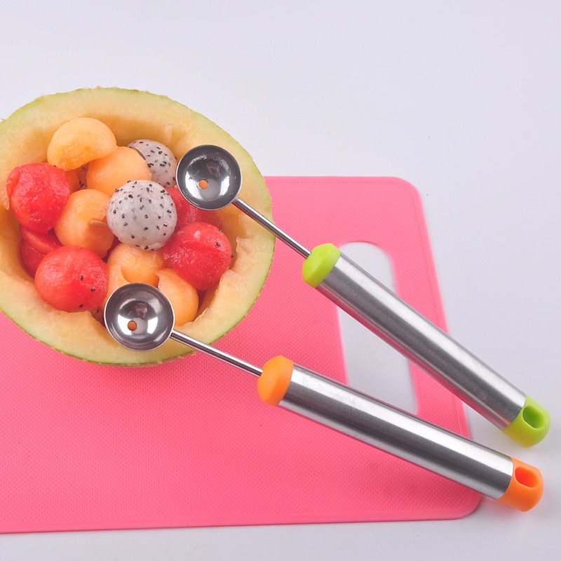 1 Piece Stainless Steel Fruit Digger Ice Cream Watermelon Ball Digger Multifunctional Fruit Scoop Platter Tool