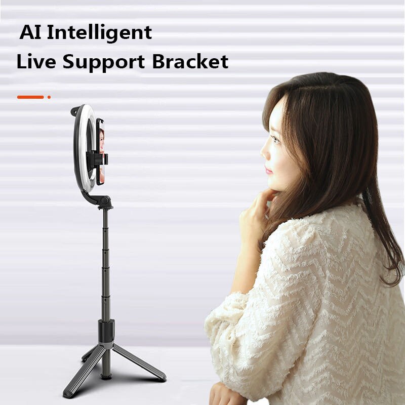 Bluetooth Selfie Stok Afstandsbediening Statief Handphone Holder Statief Camera Zelfontspanner Artefact Staaf Met Led Ring Vullen licht