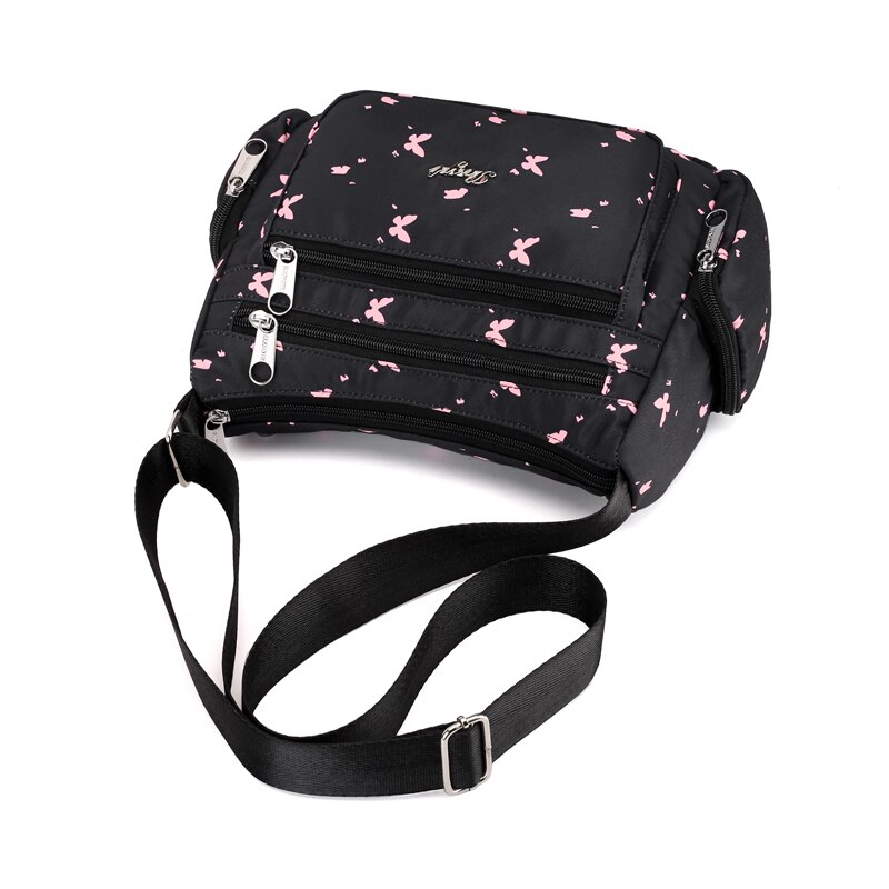 Bolso bandolera de nailon duradero de con Floral para mujer, bolso bandolera de tela impermeable para mujer