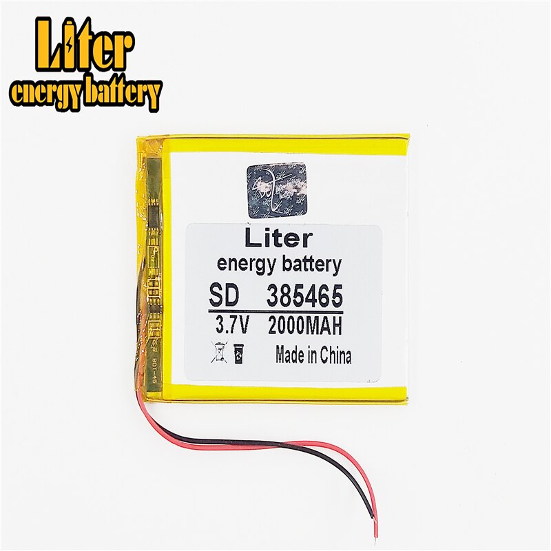 385465 3.7V 2000MAH 355565 405565 Polymer Lithium Li-Po Rechargeable Battery For GPS DVD e-book tablet pc power bank