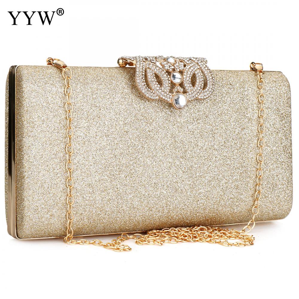 Vrouwen Gold Crystal Handtas Avondtasje Retro Kralen Clutch Tassen Wedding Diamond Kralen Tas Strass Kleine Schoudertassen