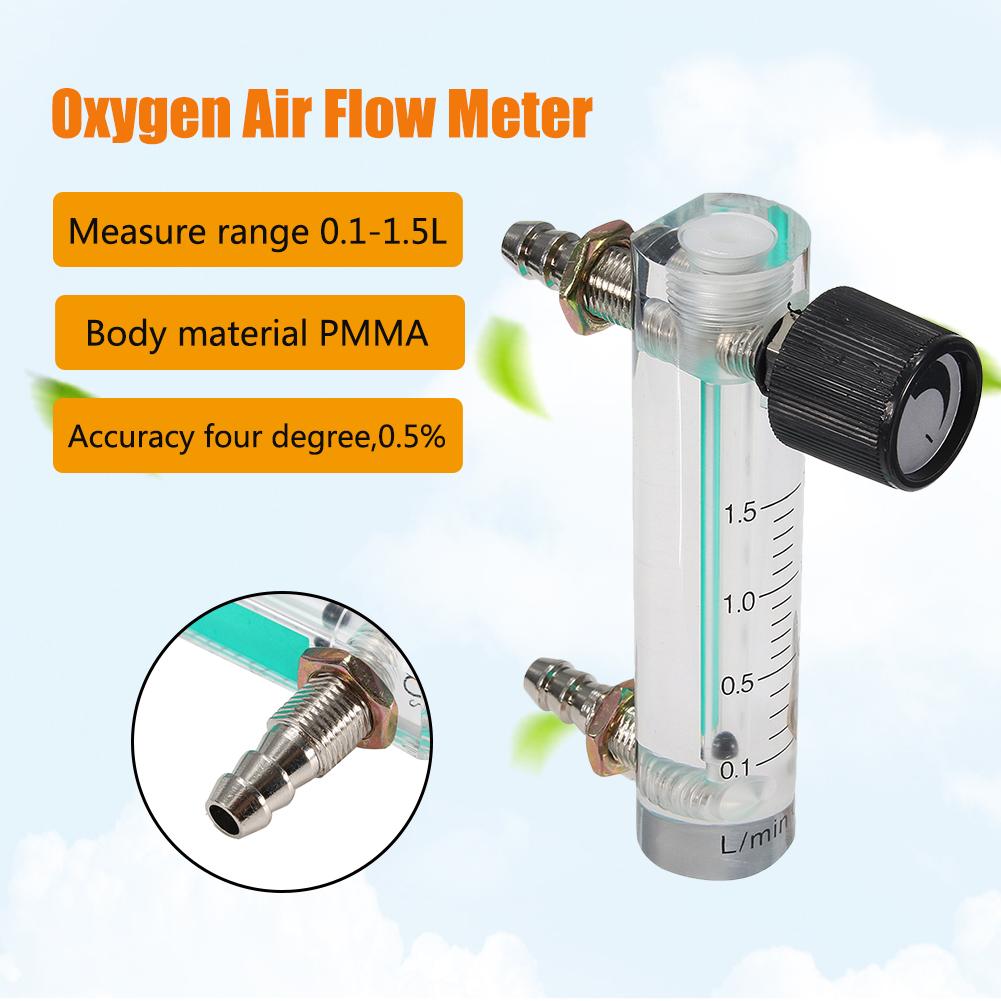 Oxygen Air Flow Meter 0-1.5LPM 1.5L Flowmeter with Control Valve for Oxygen Air Gas