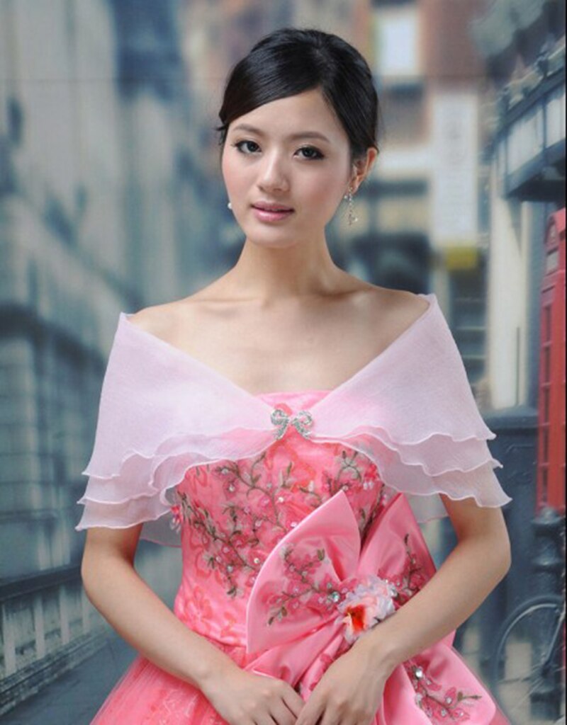Capa de Seersucker para mujer, chal, chal, chaqueta para novia, de boda, envolturas nupciales para vestido de noche, cubre brazos: Rosa
