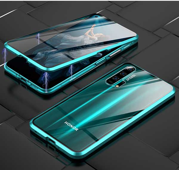 Caso magnético para huawei honor 9x STK-LX1 global 6.59 "capa de telefone de vidro temperado lado duplo em honor9x honor9x premium coque: Honor 9x STK-LX1 / Green